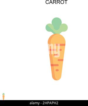 Carota semplice vettore icona. Modello di disegno del simbolo di illustrazione per l'elemento dell'interfaccia utente mobile Web. Illustrazione Vettoriale