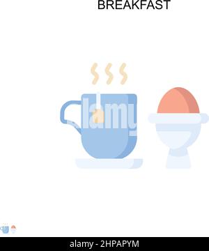 Colazione semplice icona vettoriale. Modello di disegno del simbolo di illustrazione per l'elemento dell'interfaccia utente mobile Web. Illustrazione Vettoriale