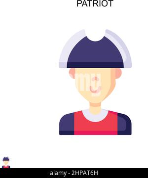 Icona vettore semplice Patriot. Modello di disegno del simbolo di illustrazione per l'elemento dell'interfaccia utente mobile Web. Illustrazione Vettoriale