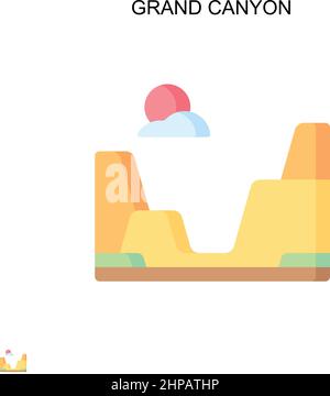 Icona vettoriale semplice del Grand canyon. Modello di disegno del simbolo di illustrazione per l'elemento dell'interfaccia utente mobile Web. Illustrazione Vettoriale