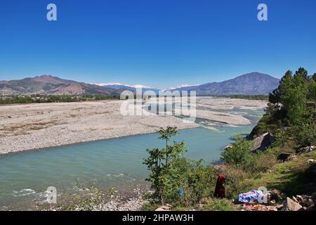 Fiume SWAT in Himalaya, Pakistan Foto Stock