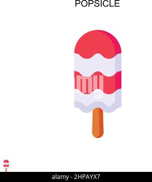 Icona vettore semplice Popsicle. Modello di disegno del simbolo di illustrazione per l'elemento dell'interfaccia utente mobile Web. Illustrazione Vettoriale