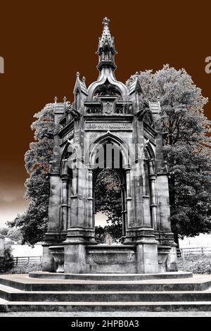 Cavendish Memorial Fountain, Bolton Abbey, North Yorkshire, Inghilterra Foto Stock