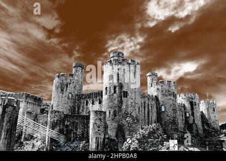 Conwy Castle, Galles del Nord, Regno Unito Foto Stock