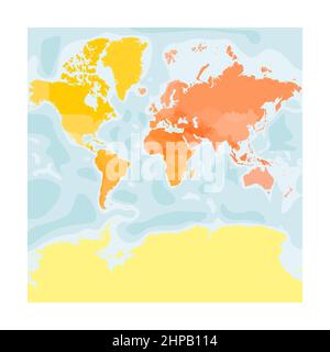 Mappa politica colorata del mondo. Illustrazione Vettoriale