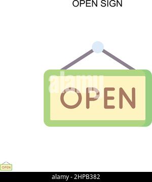 Apri icona vettore semplice segno. Modello di disegno del simbolo di illustrazione per l'elemento dell'interfaccia utente mobile Web. Illustrazione Vettoriale