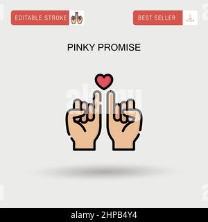 Pinky promette semplice icona vettoriale. Illustrazione Vettoriale