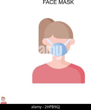 Maschera facciale icona vettoriale semplice. Modello di disegno del simbolo di illustrazione per l'elemento dell'interfaccia utente mobile Web. Illustrazione Vettoriale