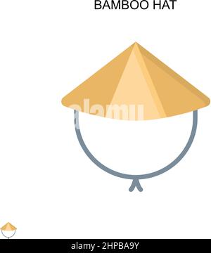 Cappello di bambù semplice icona vettoriale. Modello di disegno del simbolo di illustrazione per l'elemento dell'interfaccia utente mobile Web. Illustrazione Vettoriale