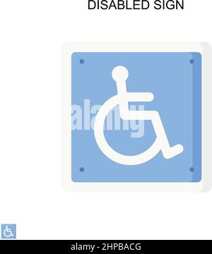 Icona vettore semplice segno disabilitata. Modello di disegno del simbolo di illustrazione per l'elemento dell'interfaccia utente mobile Web. Illustrazione Vettoriale