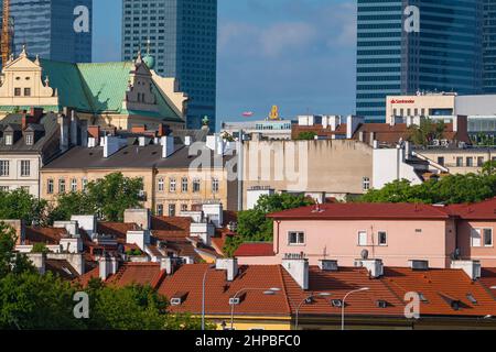 Centro (Śródmieście) paesaggio urbano della città di Varsavia in Polonia. Foto Stock