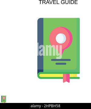 Guida di viaggio semplice icona vettoriale. Modello di disegno del simbolo di illustrazione per l'elemento dell'interfaccia utente mobile Web. Illustrazione Vettoriale