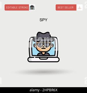 Icona Spy Simple Vector. Illustrazione Vettoriale