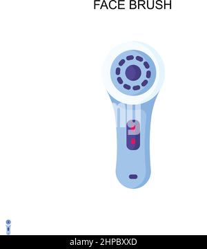 Icona vettoriale semplice del pennello facciale. Modello di disegno del simbolo di illustrazione per l'elemento dell'interfaccia utente mobile Web. Illustrazione Vettoriale