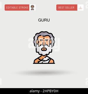 Icona vettore semplice Guru. Illustrazione Vettoriale