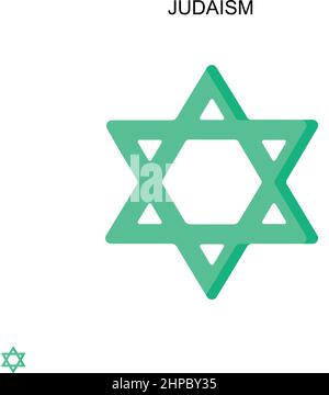 Icona vettoriale semplice del giudaismo. Modello di disegno del simbolo di illustrazione per l'elemento dell'interfaccia utente mobile Web. Illustrazione Vettoriale