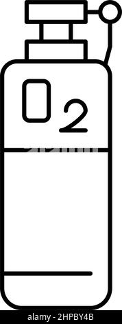 immagine vettoriale dell'icona della linea del serbatoio di ossigeno Illustrazione Vettoriale