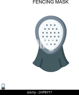 Maschera di scherma icona vettore semplice. Modello di disegno del simbolo di illustrazione per l'elemento dell'interfaccia utente mobile Web. Illustrazione Vettoriale