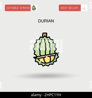 Icona vettoriale semplice Durian. Illustrazione Vettoriale