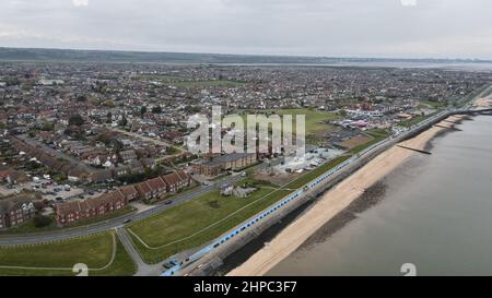 Canvey Island Essex Regno Unito drone vista aerea Foto Stock