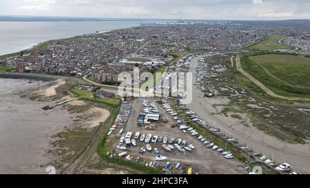 Canvey Island Essex Regno Unito drone vista aerea Foto Stock