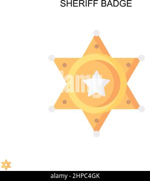 Sheriff badge semplice icona vettoriale. Modello di disegno del simbolo di illustrazione per l'elemento dell'interfaccia utente mobile Web. Illustrazione Vettoriale