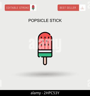 Icona vettoriale semplice del bastone di Popsicle. Illustrazione Vettoriale