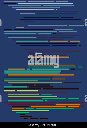 Codifica cartoon illustrazione vettoriale di linee simulate Illustrazione Vettoriale