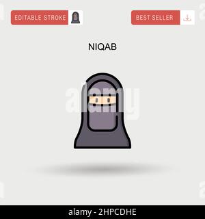 Icona vettore semplice niqab. Illustrazione Vettoriale