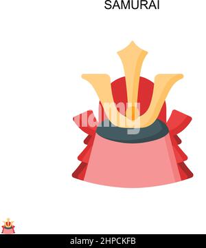 Samurai semplice icona vettoriale. Modello di disegno del simbolo di illustrazione per l'elemento dell'interfaccia utente mobile Web. Illustrazione Vettoriale