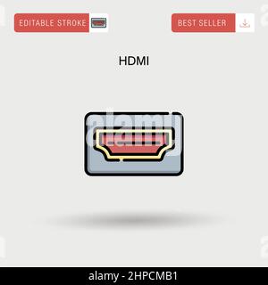 Icona vettore semplice HDMI. Illustrazione Vettoriale