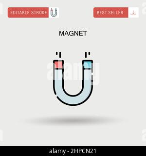 Icona del vettore magnetico semplice. Illustrazione Vettoriale