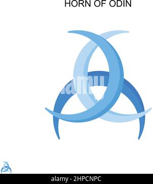 Corno di odin semplice vettore icona. Modello di disegno del simbolo di illustrazione per l'elemento dell'interfaccia utente mobile Web. Illustrazione Vettoriale