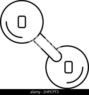 illustrazione vettoriale dell'icona della molecola di ossigeno Illustrazione Vettoriale