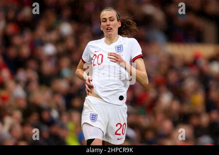 Norforlk, Inghilterra; 20th febbraio 2022; Carrow Road, Norwich, Norforlk, Inghilterra; Arnold Clark Womens International football Inghilterra / Spagna: Jill Scott of England Foto Stock