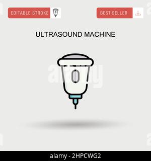 Icona vettore semplice della macchina a ultrasuoni. Illustrazione Vettoriale
