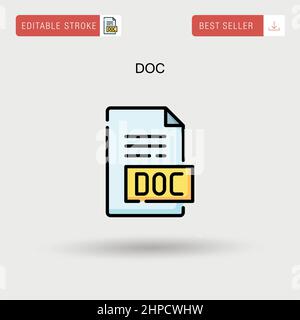 Icona vettore semplice DOC. Illustrazione Vettoriale