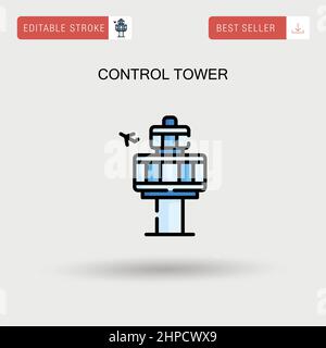 Icona vettore semplice della torre di controllo. Illustrazione Vettoriale