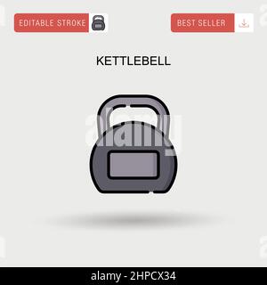 Kettlebell semplice icona vettoriale. Illustrazione Vettoriale