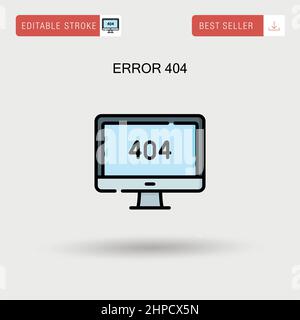 Errore 404 icona vettore semplice. Illustrazione Vettoriale