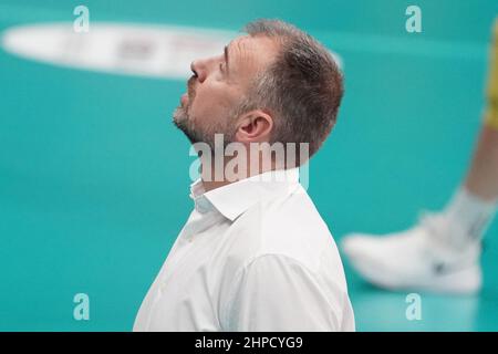 Perugia, Italia. 20th Feb, 2022. grbic nikola (1Â° Signore sicurezza conad perugia) durante Sir Safety Conad Perugia vs Kione Padova, Volley Campionato Italiano Serie A Men Superleague a Perugia, Italia, Febbraio 20 2022 Credit: Independent Photo Agency/Alamy Live News Foto Stock