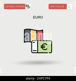 Euro semplice icona vettoriale. Illustrazione Vettoriale