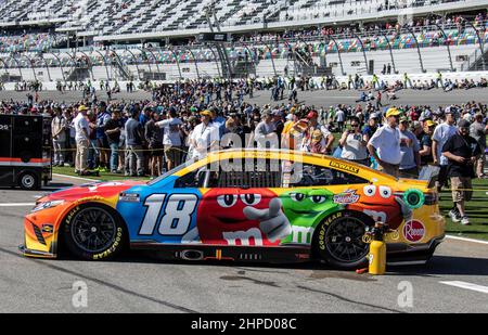 Daytona, Stati Uniti. 20th Feb 2022. L'auto di Kyle Busch siede sulla griglia prima del 2022 Daytona 500, domenica 20 febbraio 2022 a Daytona, Florida. Foto di Edwin Locke/UPI Credit: UPI/Alamy Live News Foto Stock