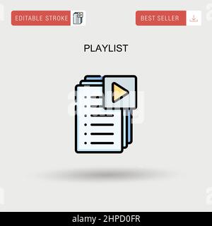 Playlist semplice icona vettoriale. Illustrazione Vettoriale