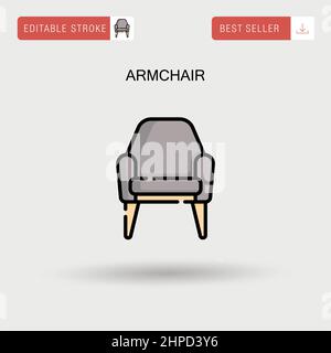 Poltrona semplice icona vettoriale. Illustrazione Vettoriale