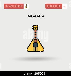 Balalaika semplice icona vettoriale. Illustrazione Vettoriale