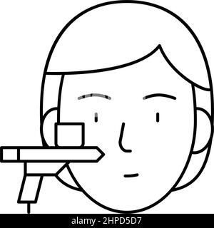 immagine vettoriale dell'icona della linea di ossigeno iniettabile Illustrazione Vettoriale