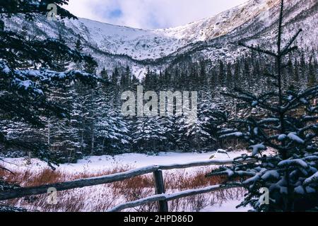 Splendida vista sulla Tuckerman's Ravine sul monte Washington, New Hampshire Foto Stock