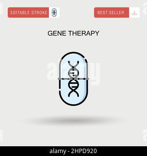Icona vettore semplice terapia genica. Illustrazione Vettoriale