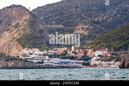 Garraf villaggio sul mare vicino a Barcellona e Sitges, Spagna Foto Stock